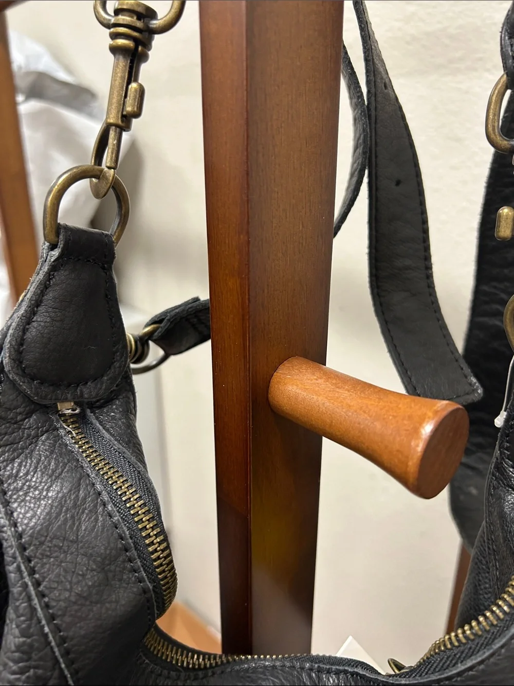 Liebeskind Black Leather Hobo with Brass Hardware Whimsigoth, dark fairy,Grunge